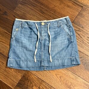 GAP Denim Drawstring Mini Skirt - Light Blue